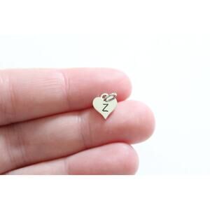 Sterling Silver Z Letter Heart Charm